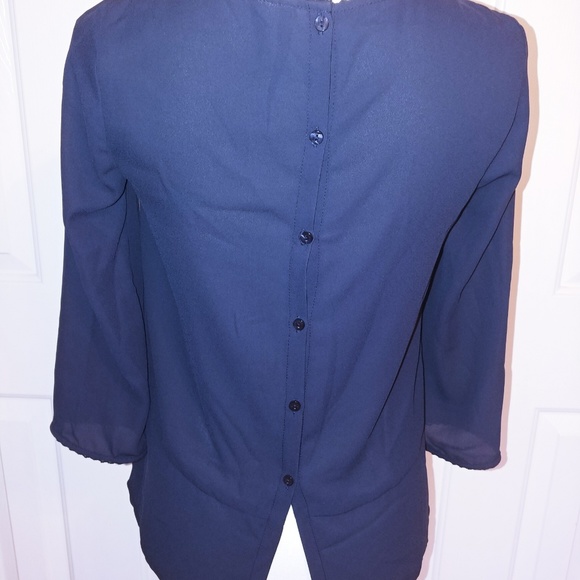 Lauren Conrad Lace Detail Button Back Blouse - Picture 3 of 5